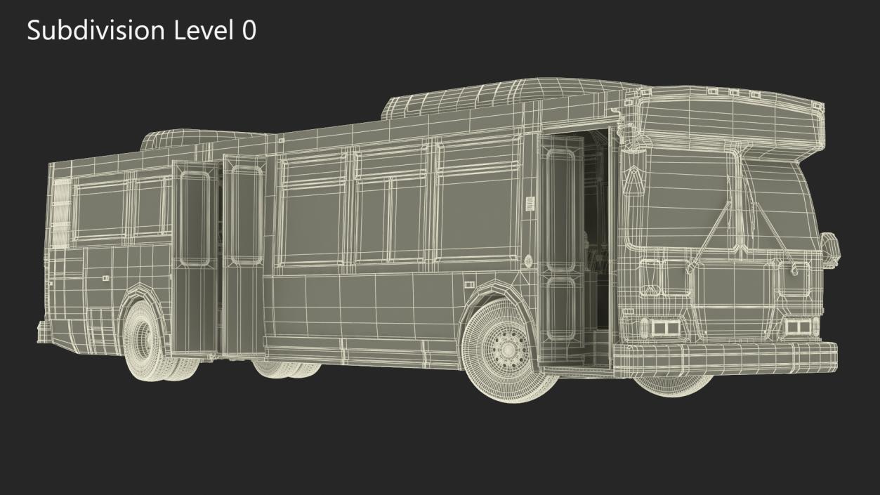 3D City Transit Bus MTA Q53 Rigged