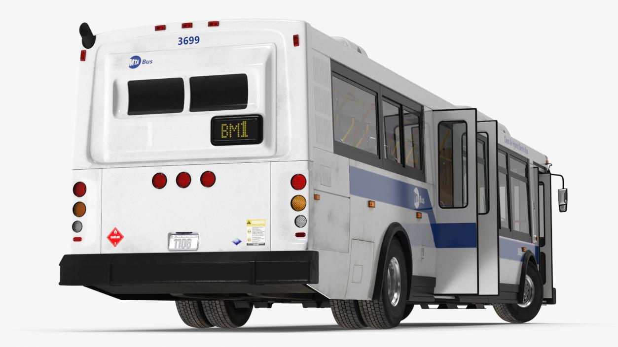 3D City Transit Bus MTA Q53 Rigged