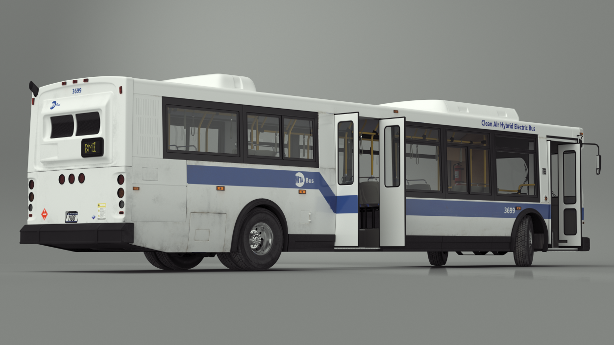 3D City Transit Bus MTA Q53 Rigged