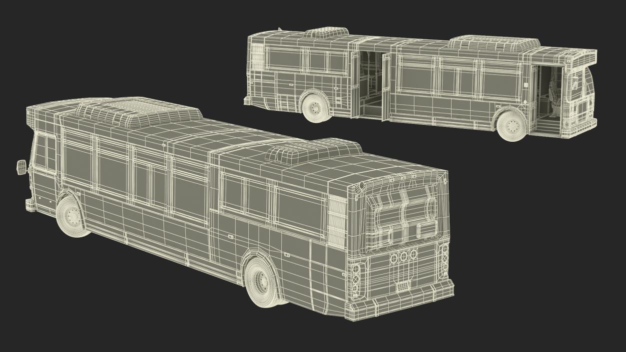 3D City Transit Bus MTA Q53 Rigged