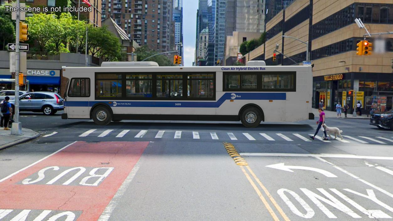 3D City Transit Bus MTA Q53 Rigged