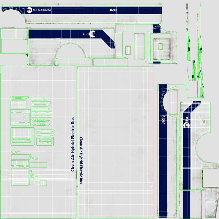 3D City Transit Bus MTA Q53 Rigged