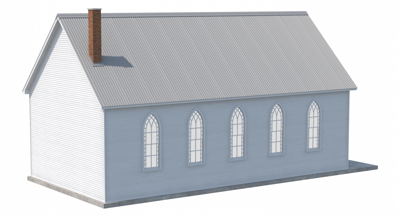 3D Wooden White Painted House