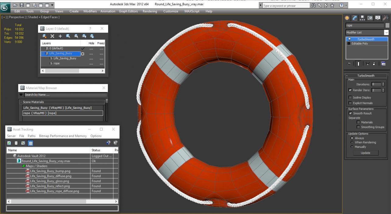 Round Life Saving Buoy 3D