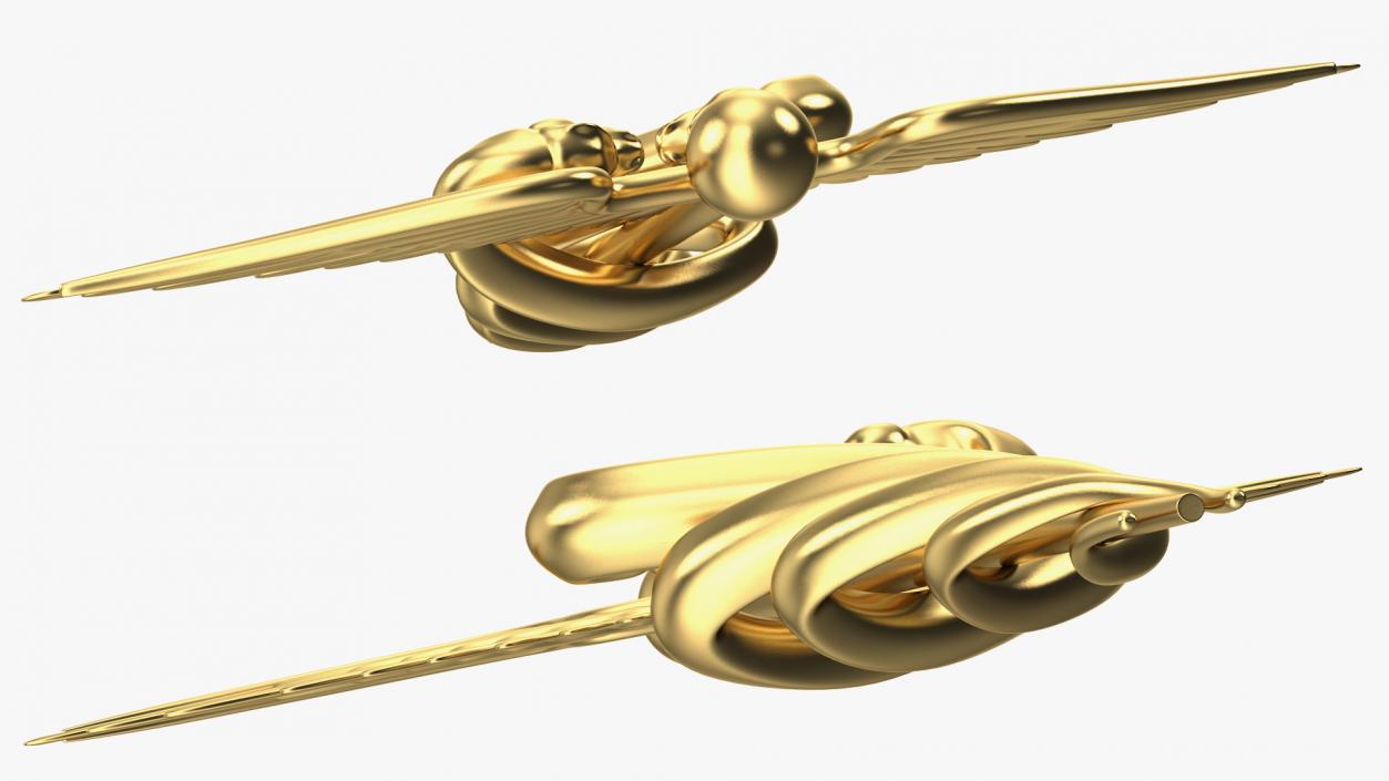 Golden Caduceus Symbol 3D