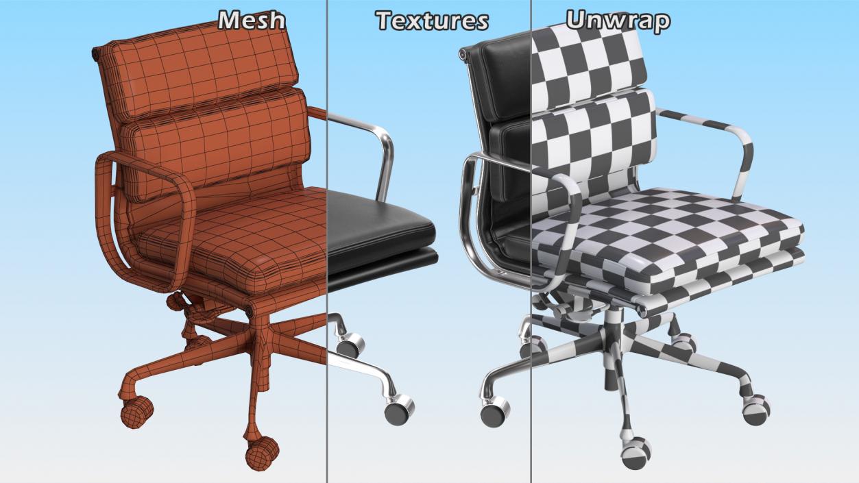 3D model Management Chair Black Leather