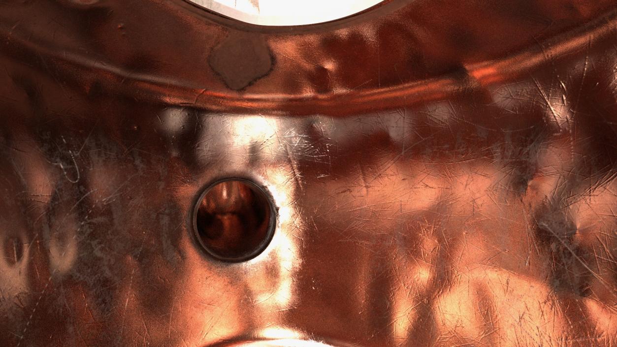 Antique Oval Copper Kettle 19th Century 3D model