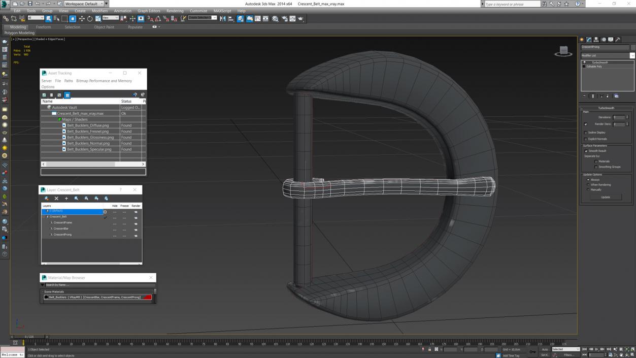 3D Crescent Belt model