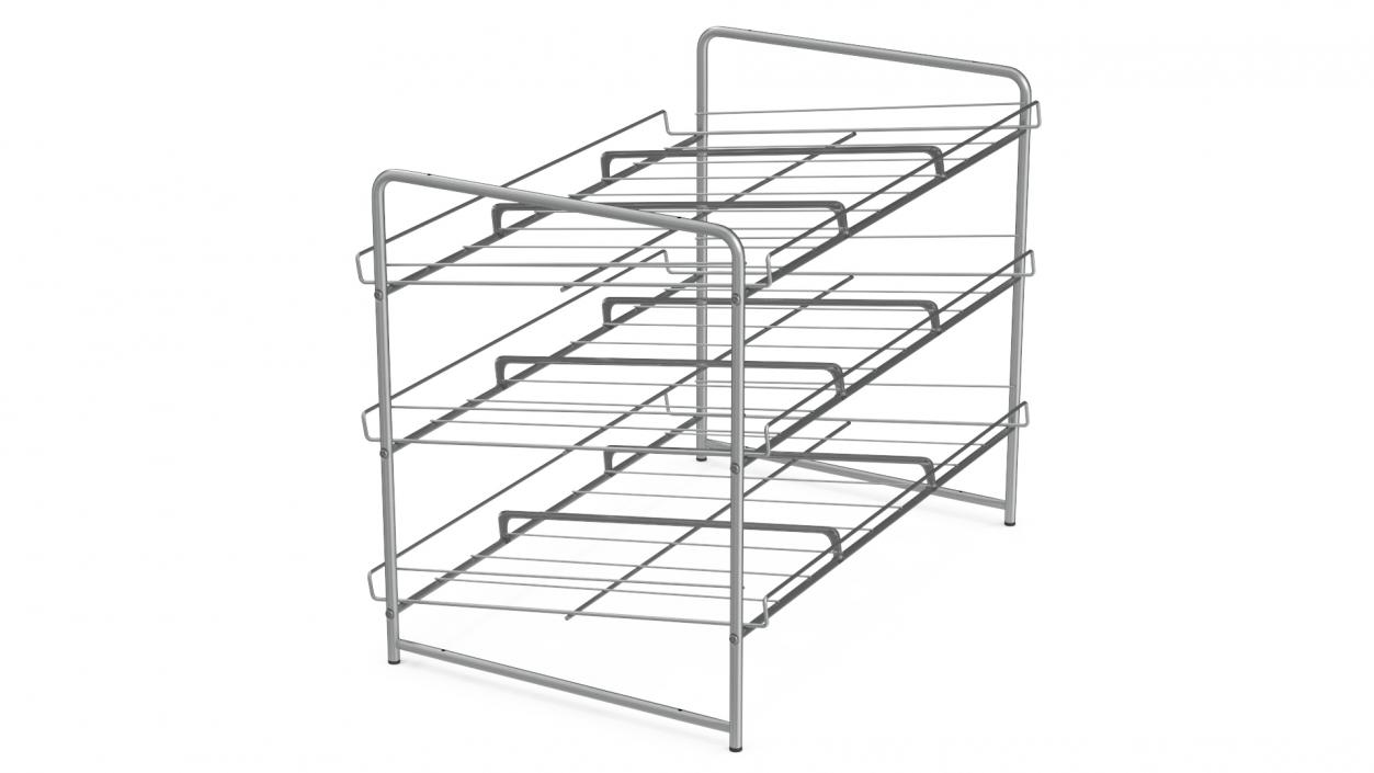 Can Rack Organizer 3 Tier Chrome 3D