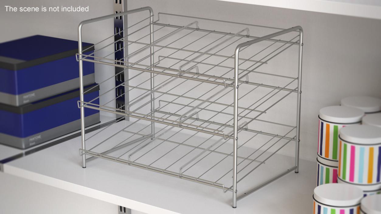 Can Rack Organizer 3 Tier Chrome 3D