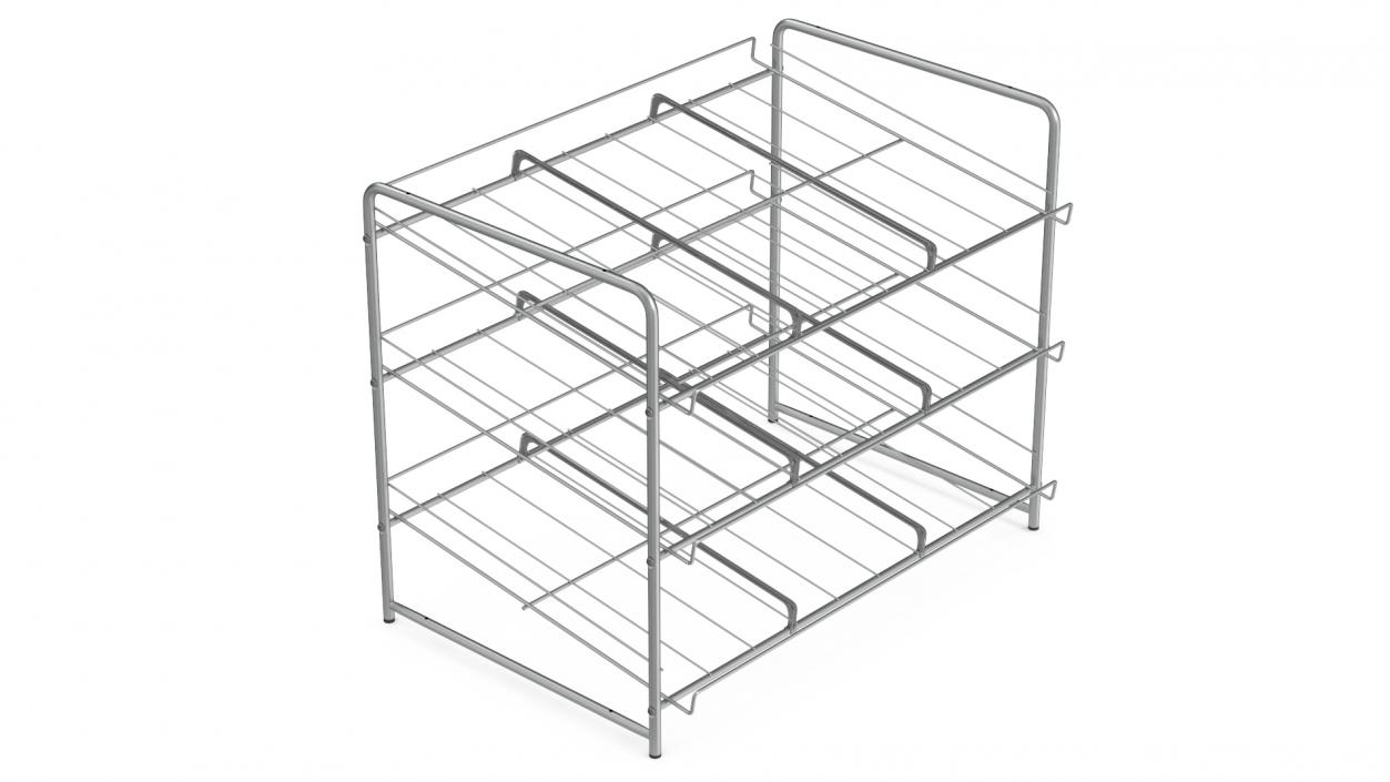 Can Rack Organizer 3 Tier Chrome 3D