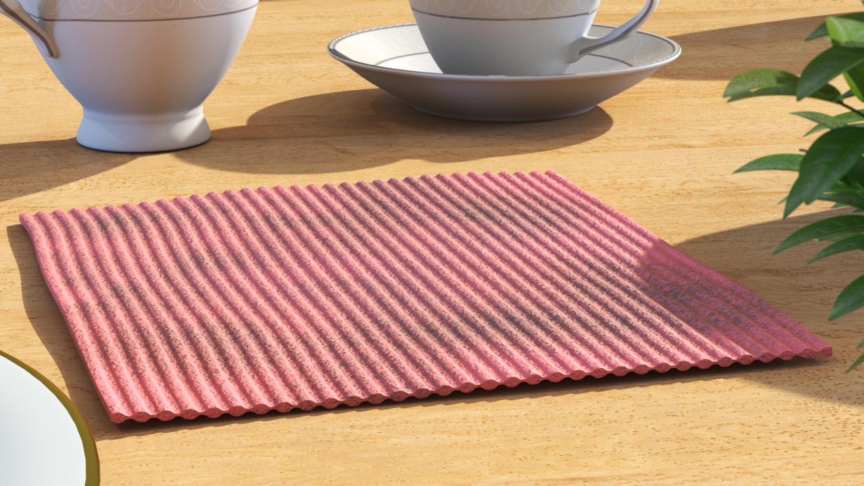 3D Old Dish Cloth Red model