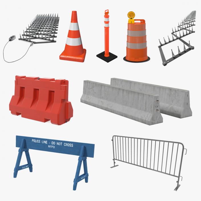 3D Road Barriers Collection 5