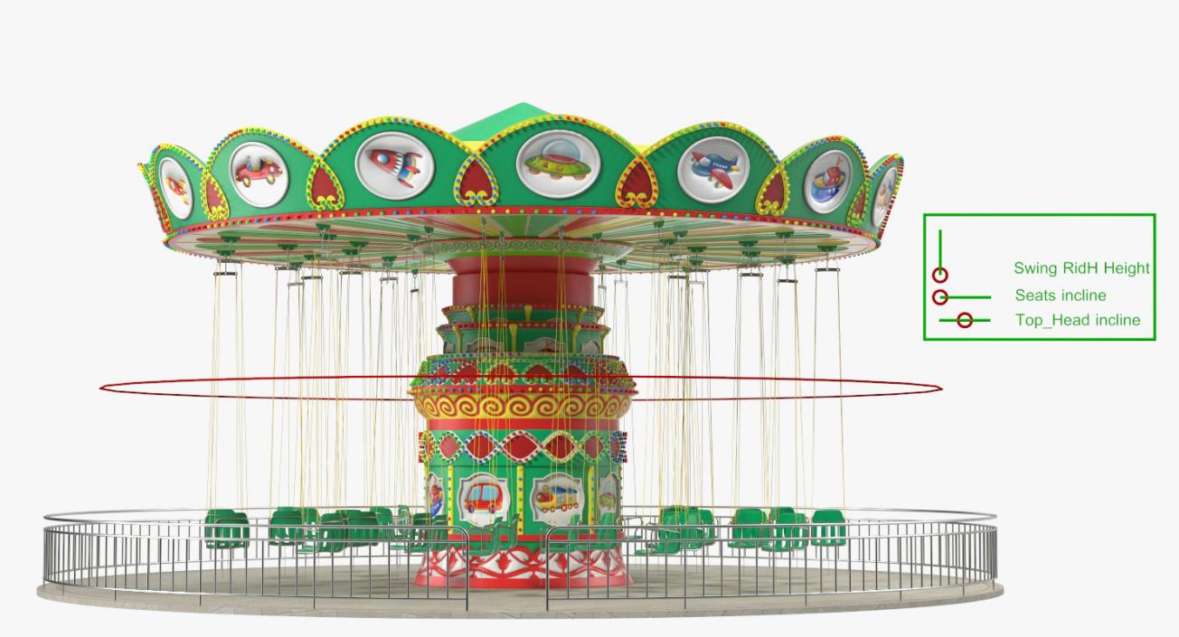 3D Rigged Amusement Park Rides Collection model