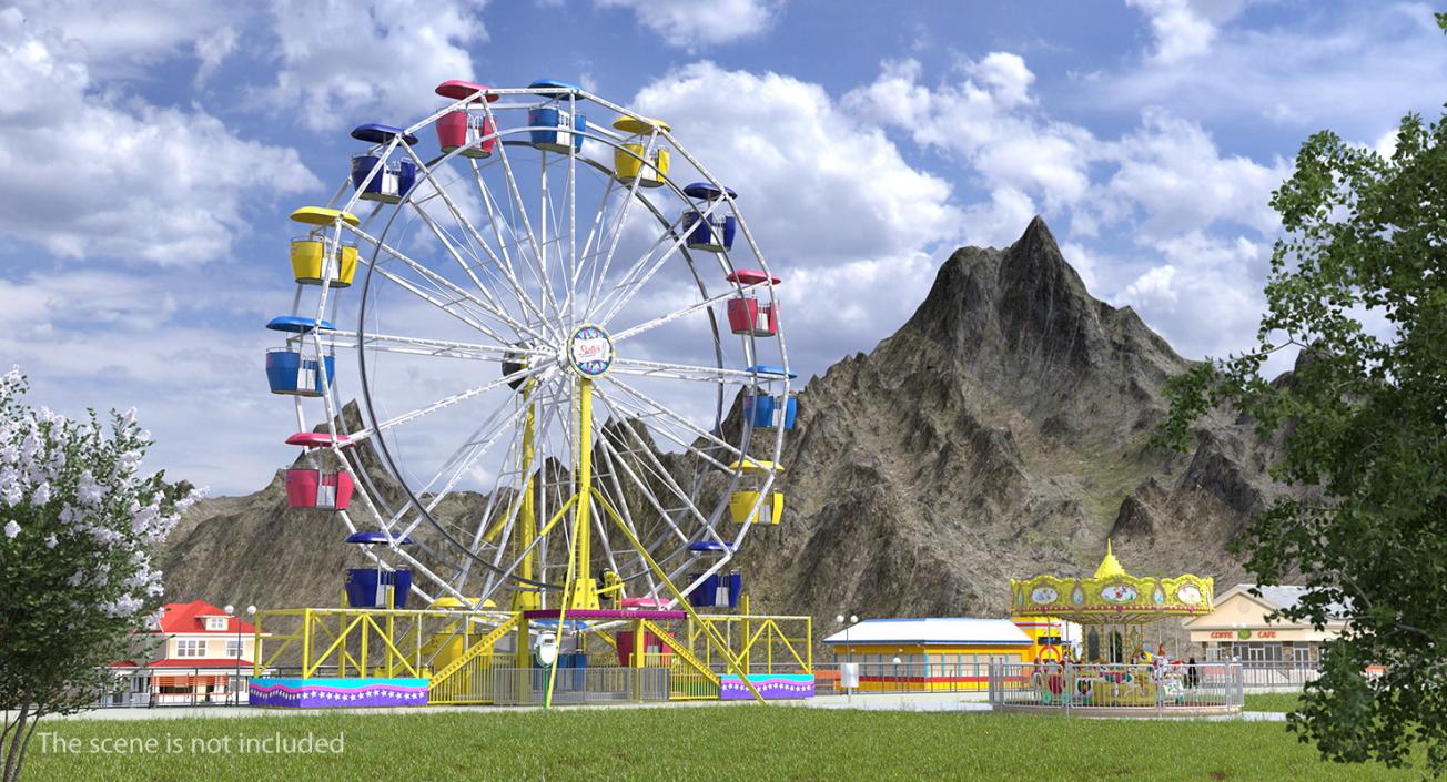 3D Rigged Amusement Park Rides Collection model