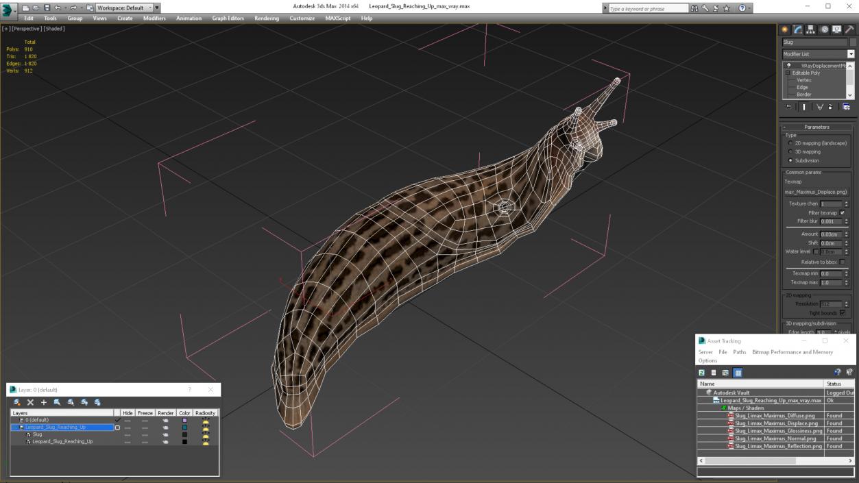 Leopard Slug Reaching Up 3D model