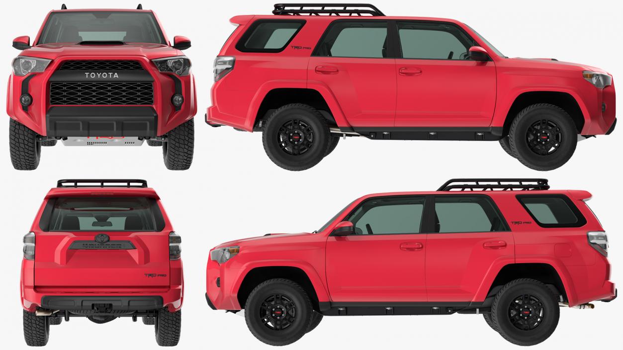 Toyota 4Runner TRD Pro Red Metallic 2021 Rigged 3D