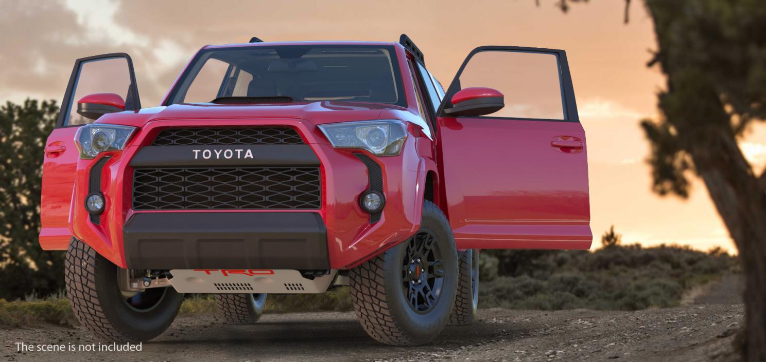 Toyota 4Runner TRD Pro Red Metallic 2021 Rigged 3D