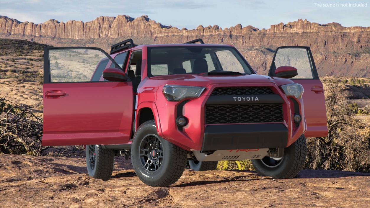 Toyota 4Runner TRD Pro Red Metallic 2021 Rigged 3D