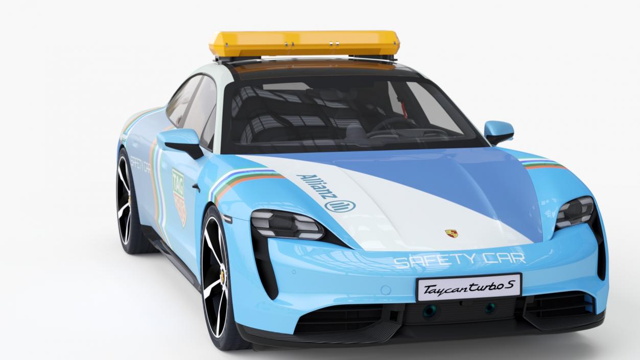 3D model Porsche Taycan Turbo S 2020 Safety Car Rigged