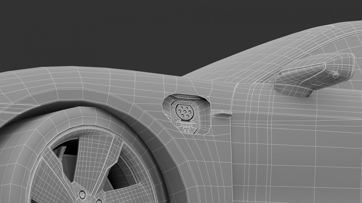 3D model Porsche Taycan Turbo S 2020 Safety Car Rigged