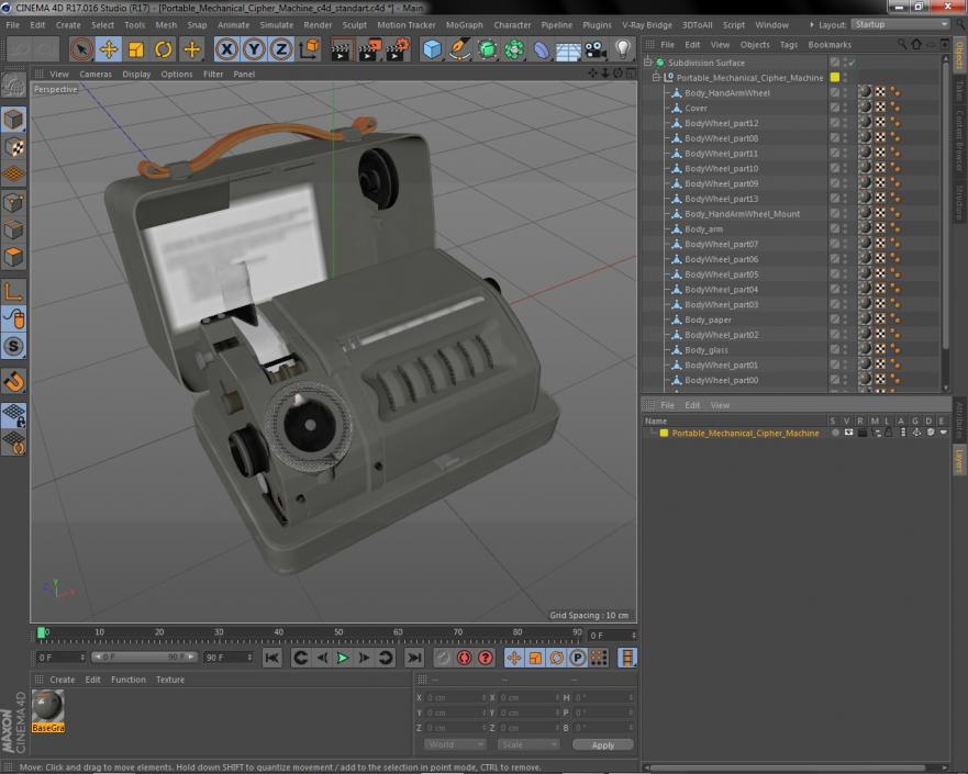 Portable Mechanical Cipher Machine 3D model