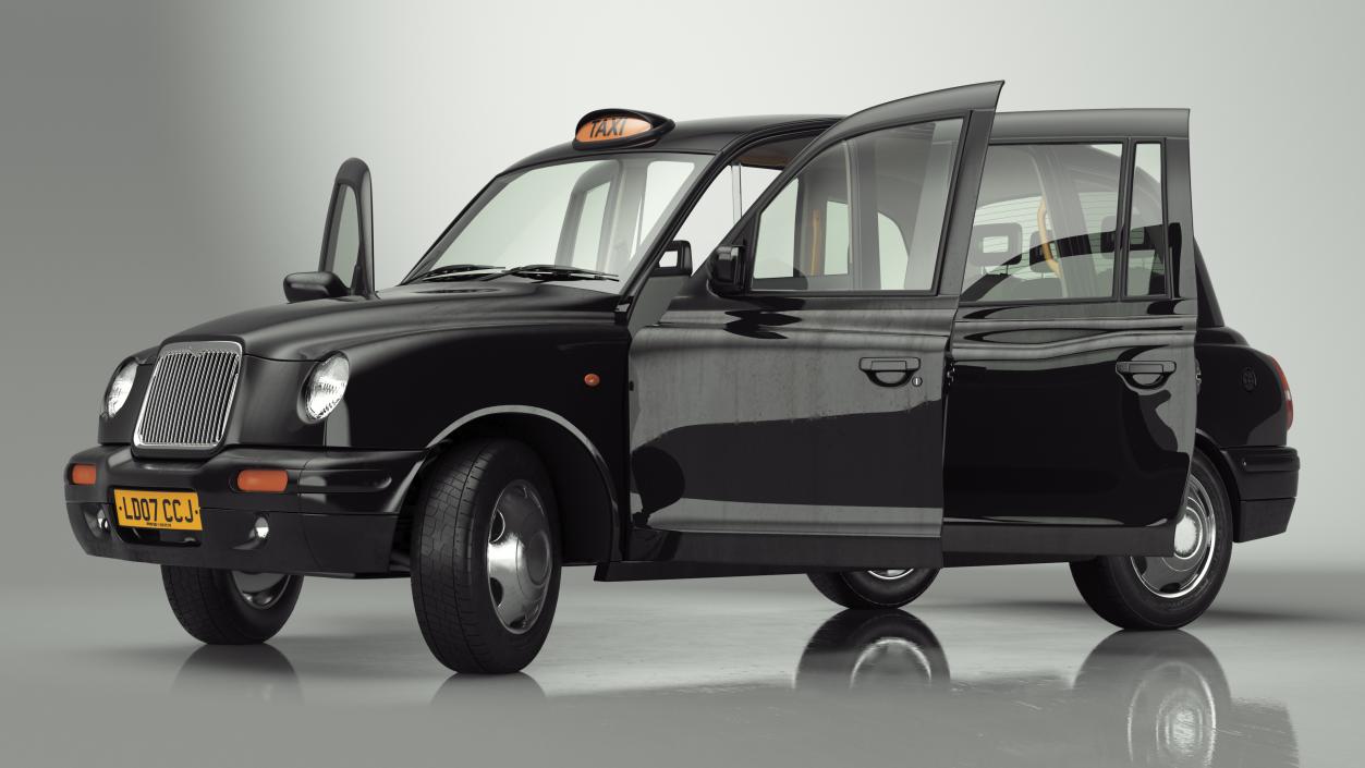 London Black Cab TX1 Rigged 3D