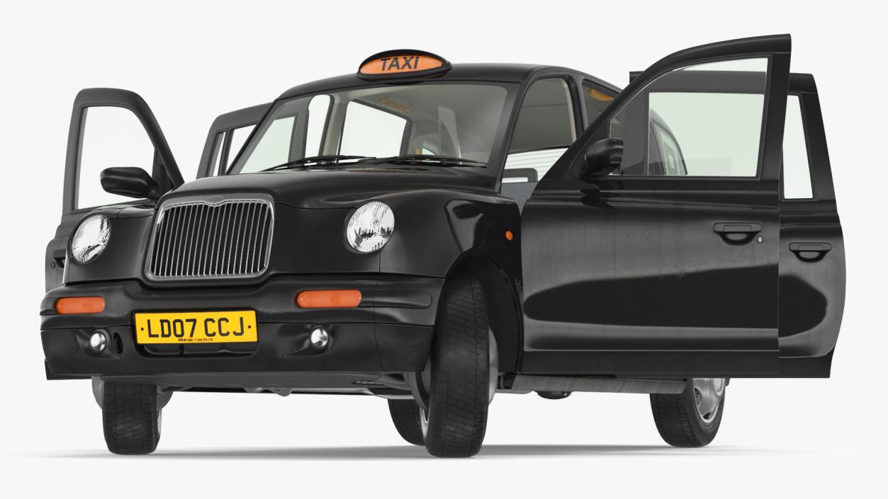 London Black Cab TX1 Rigged 3D