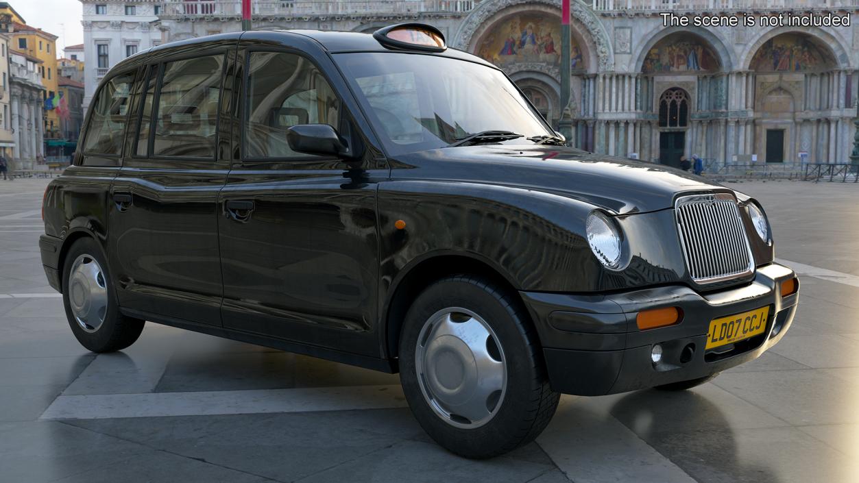 London Black Cab TX1 Rigged 3D