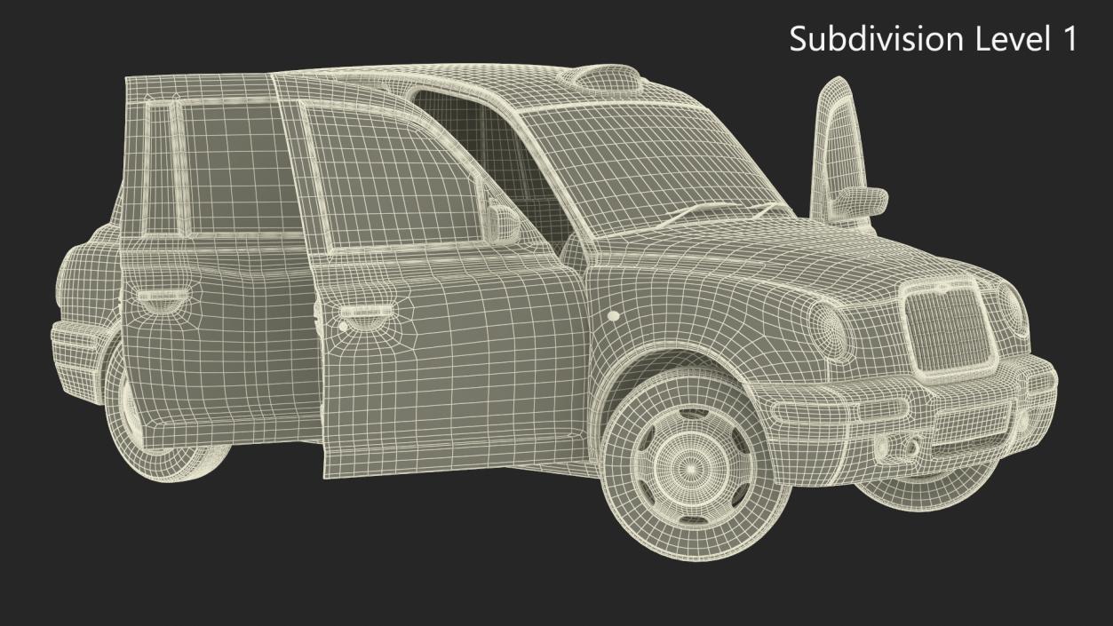 London Black Cab TX1 Rigged 3D