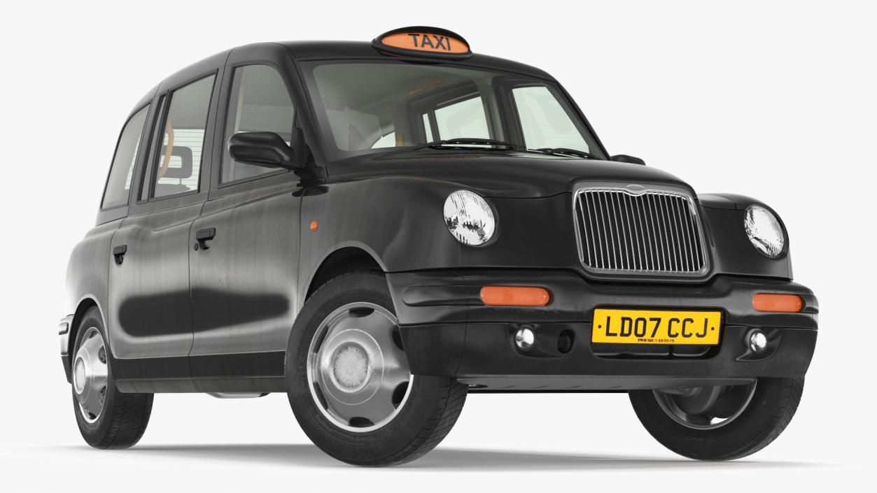 London Black Cab TX1 Rigged 3D