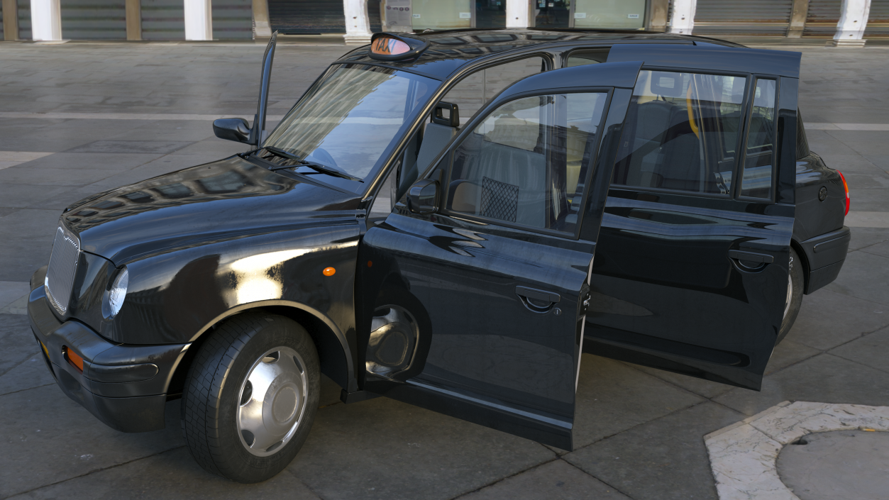 London Black Cab TX1 Rigged 3D