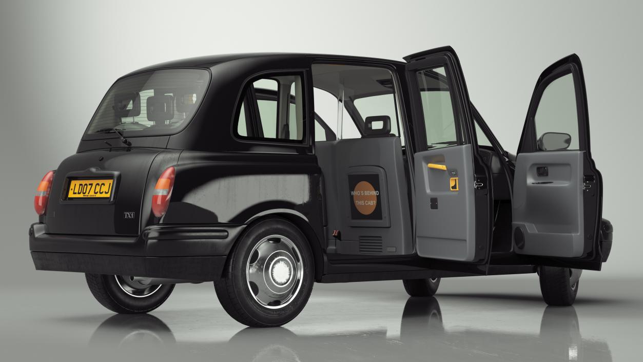 London Black Cab TX1 Rigged 3D