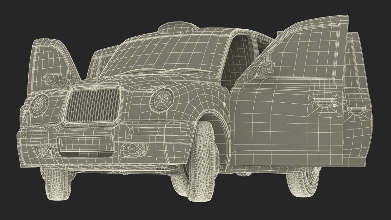 London Black Cab TX1 Rigged 3D