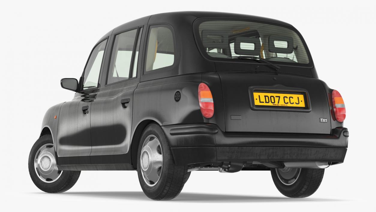 London Black Cab TX1 Rigged 3D