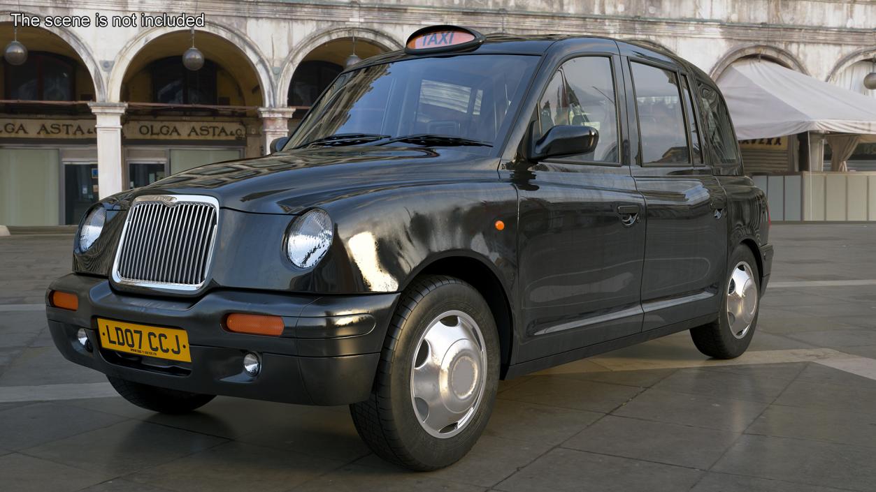 London Black Cab TX1 Rigged 3D