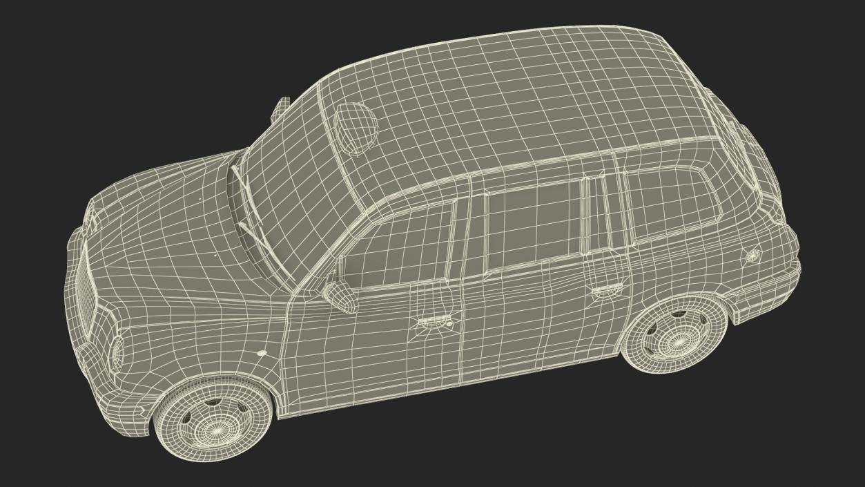 London Black Cab TX1 Rigged 3D