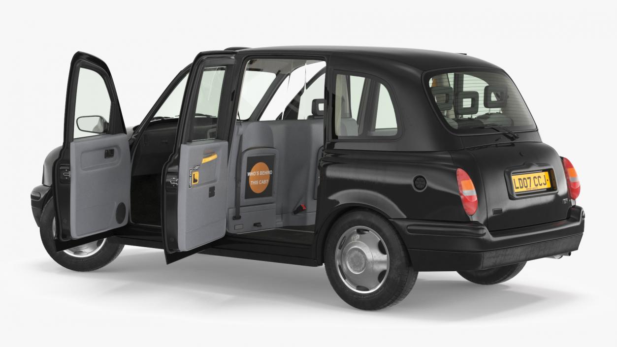 London Black Cab TX1 Rigged 3D