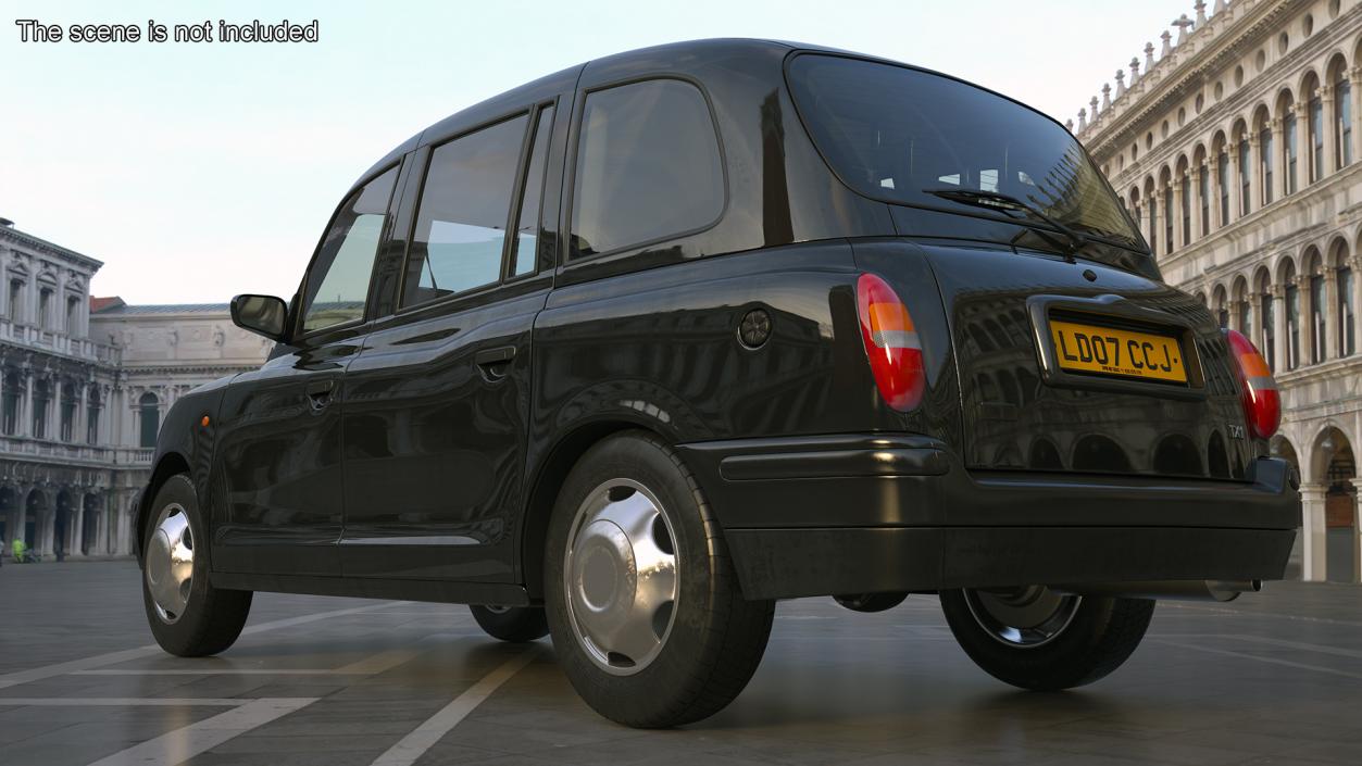 London Black Cab TX1 Rigged 3D