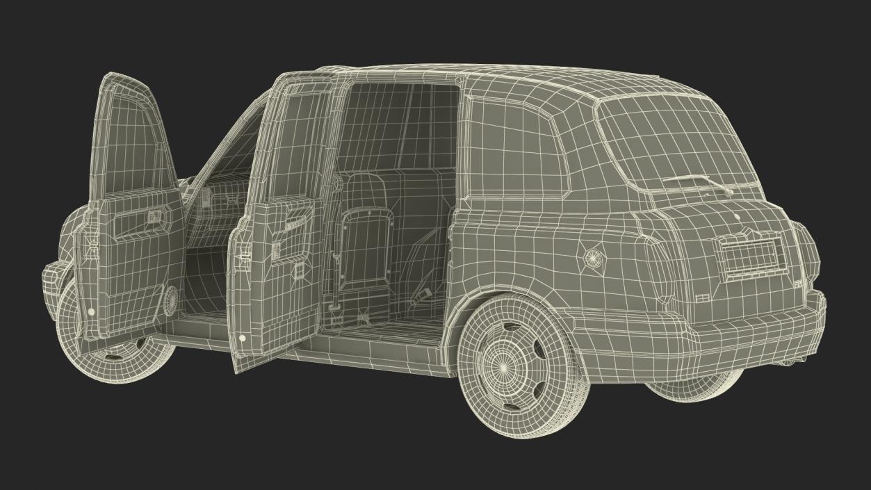 London Black Cab TX1 Rigged 3D