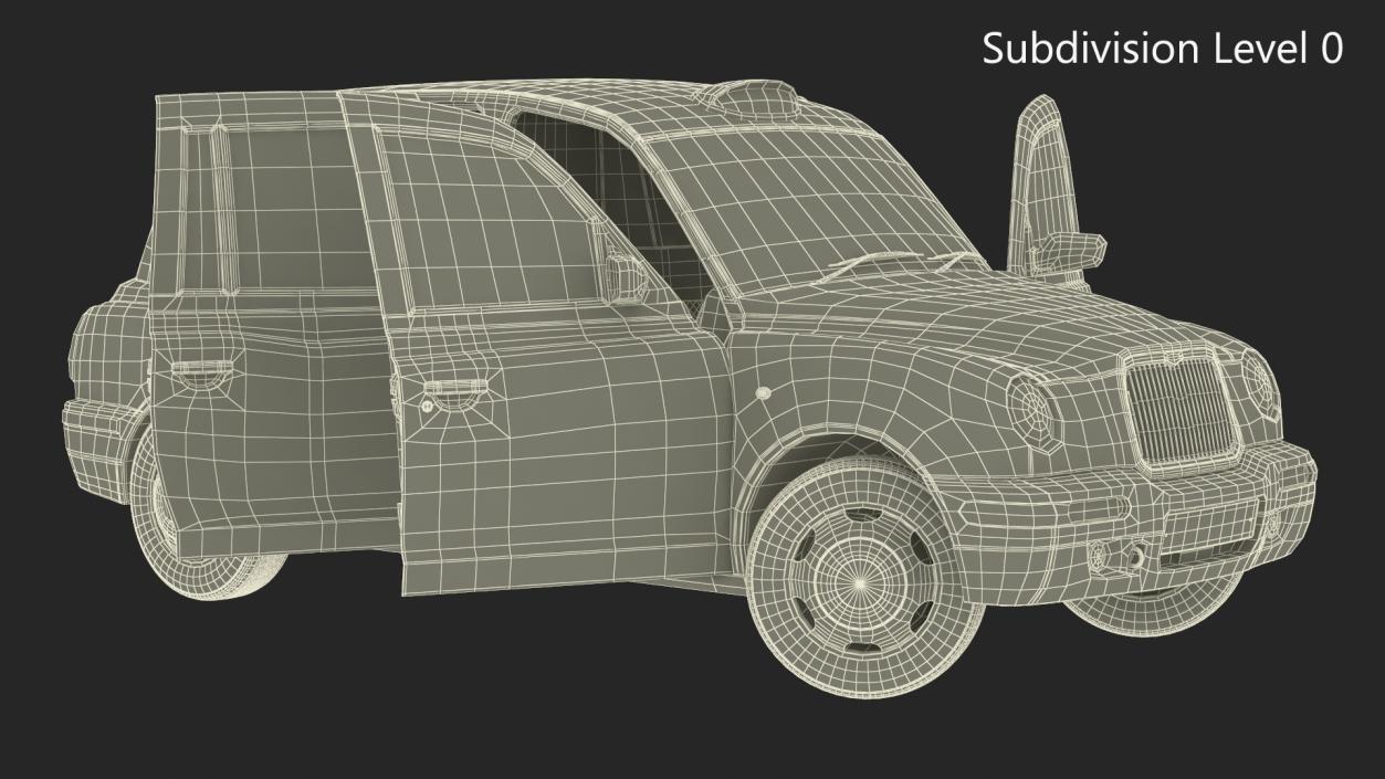 London Black Cab TX1 Rigged 3D