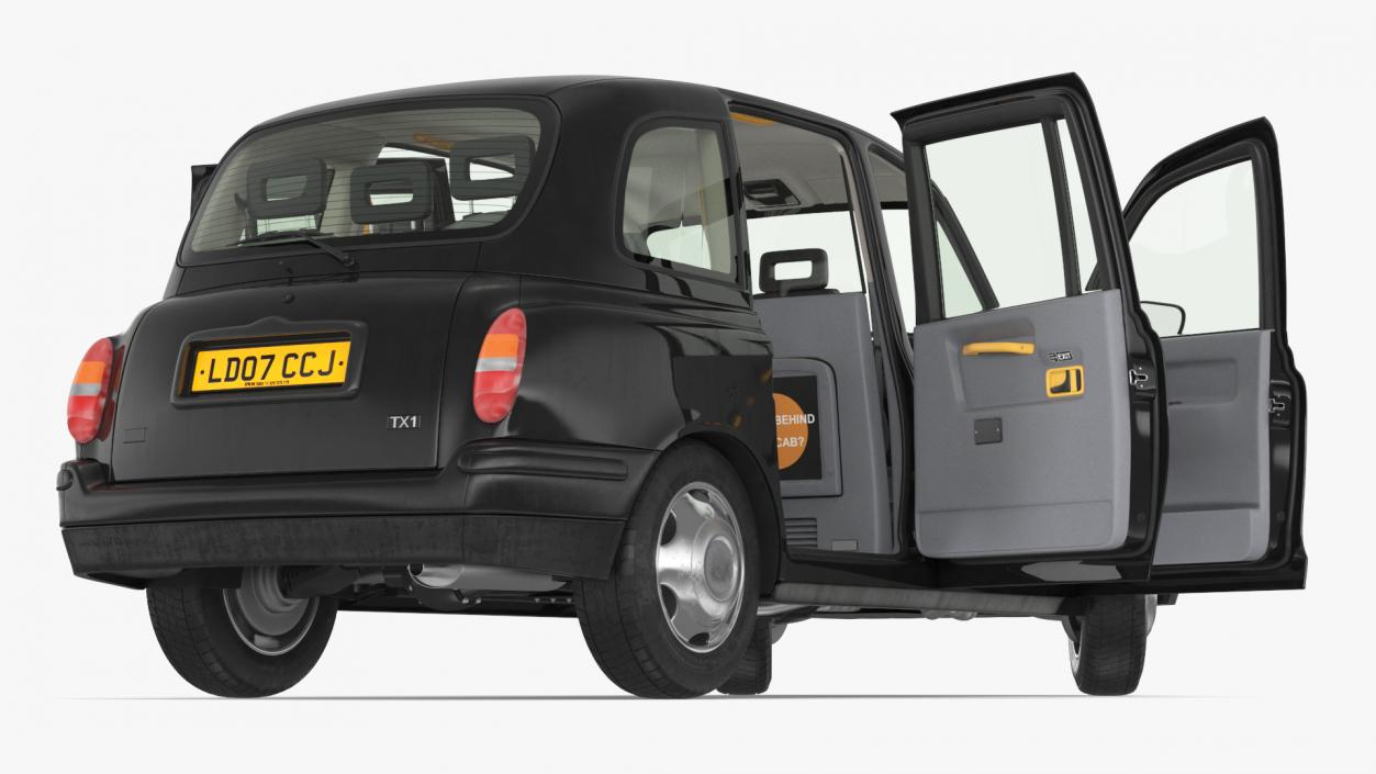 London Black Cab TX1 Rigged 3D