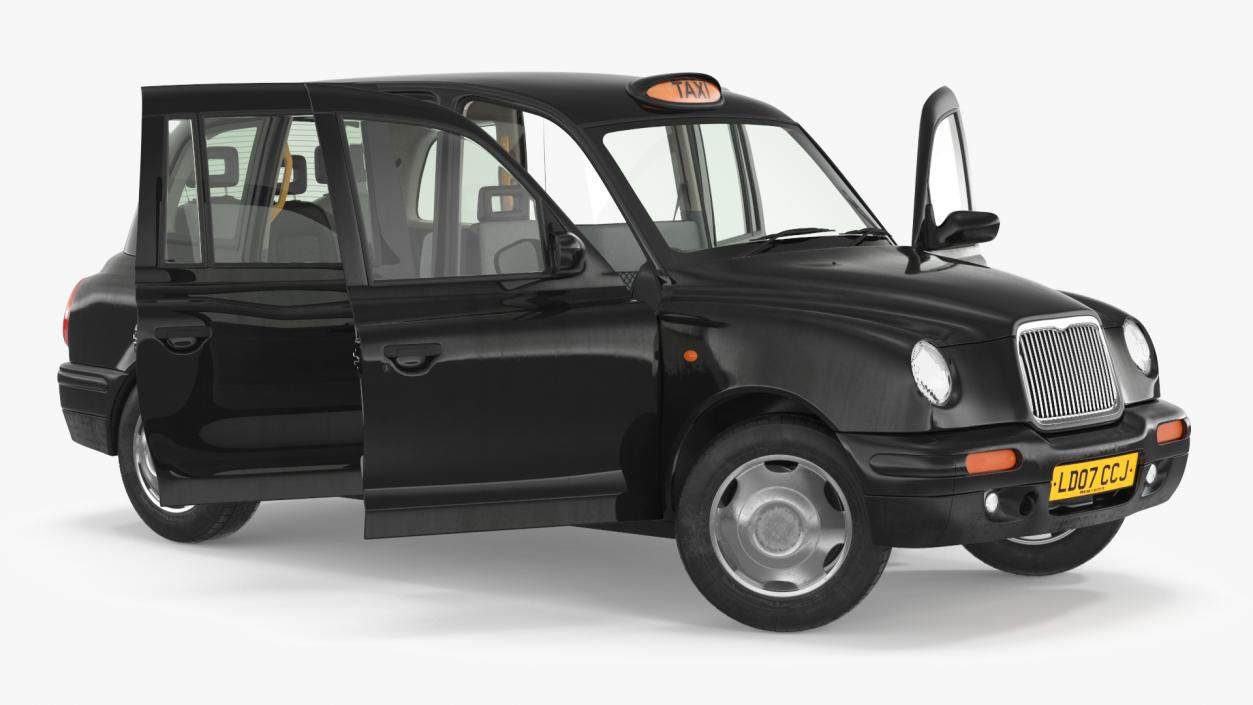 London Black Cab TX1 Rigged 3D