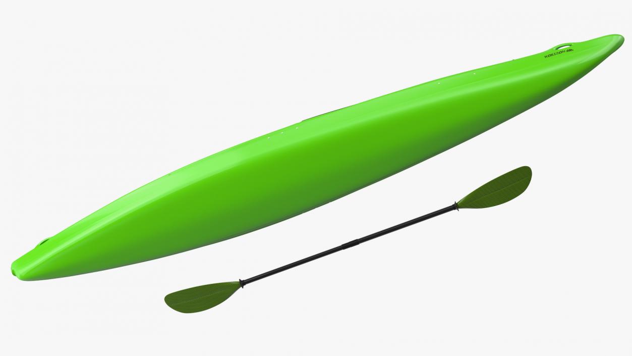 Tandem Kayak with Paddle 3D model