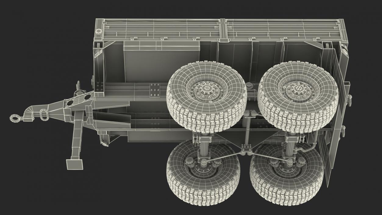 3D Military Drop Side Cargo Trailer M1092 Sand model