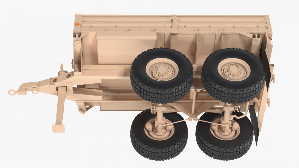 3D Military Drop Side Cargo Trailer M1092 Sand model