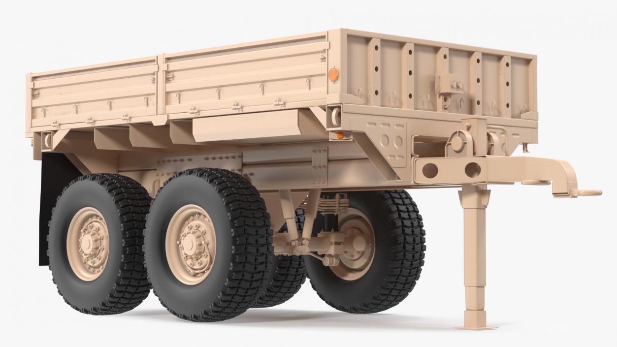 3D Military Drop Side Cargo Trailer M1092 Sand model