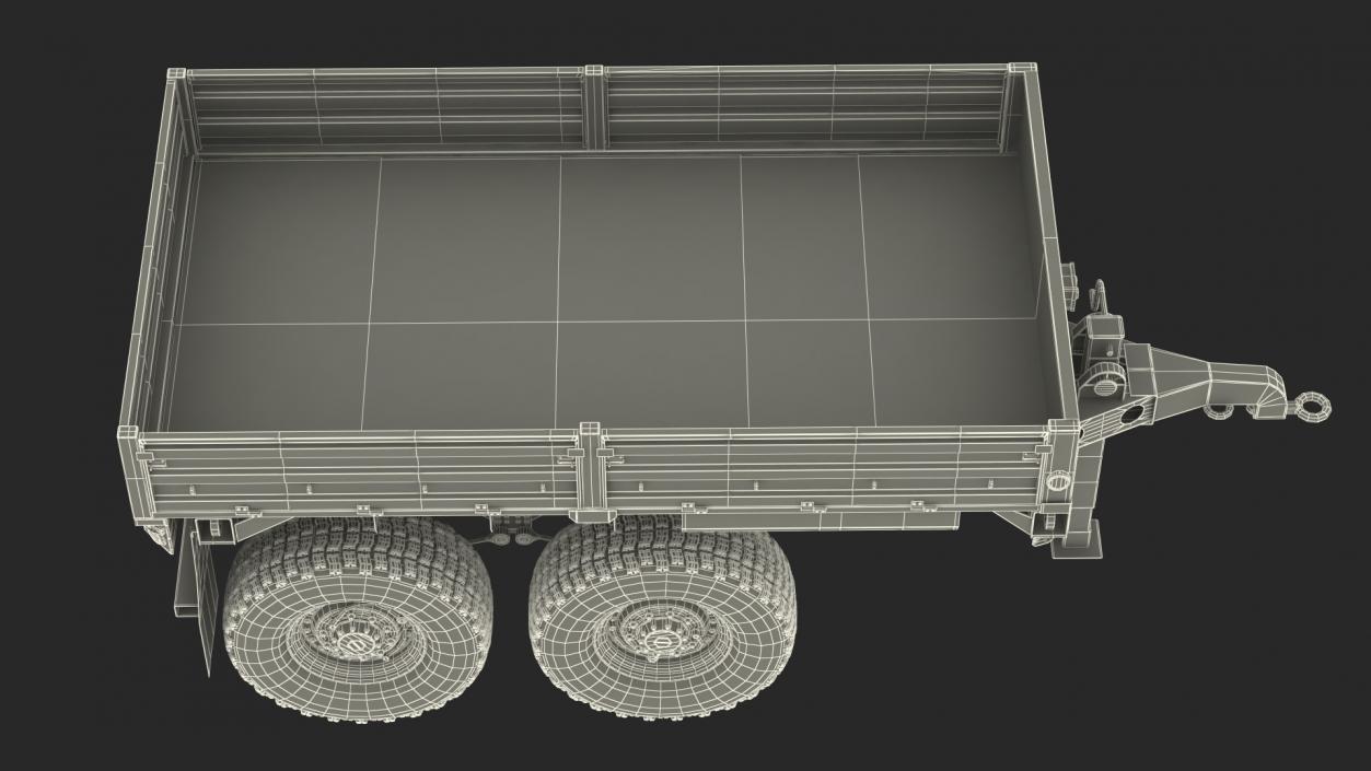 3D Military Drop Side Cargo Trailer M1092 Sand model