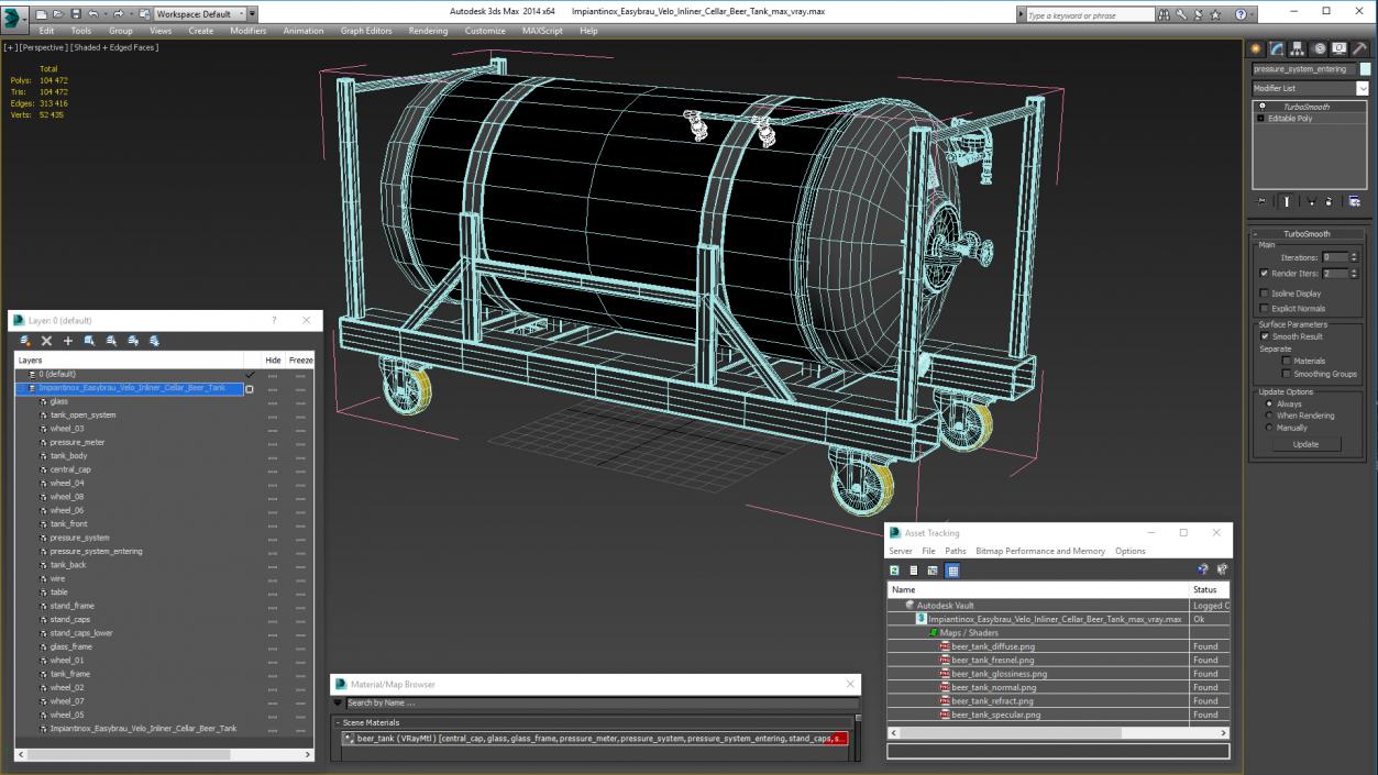 3D model Impiantinox Easybrau Velo Inliner Cellar Beer Tank