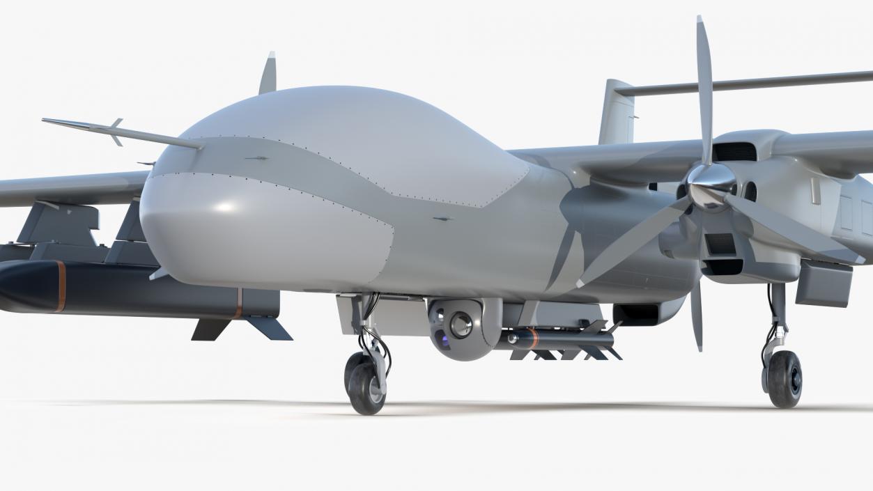 3D model Twin-Boom Unmanned Combat Aerial Vehicle